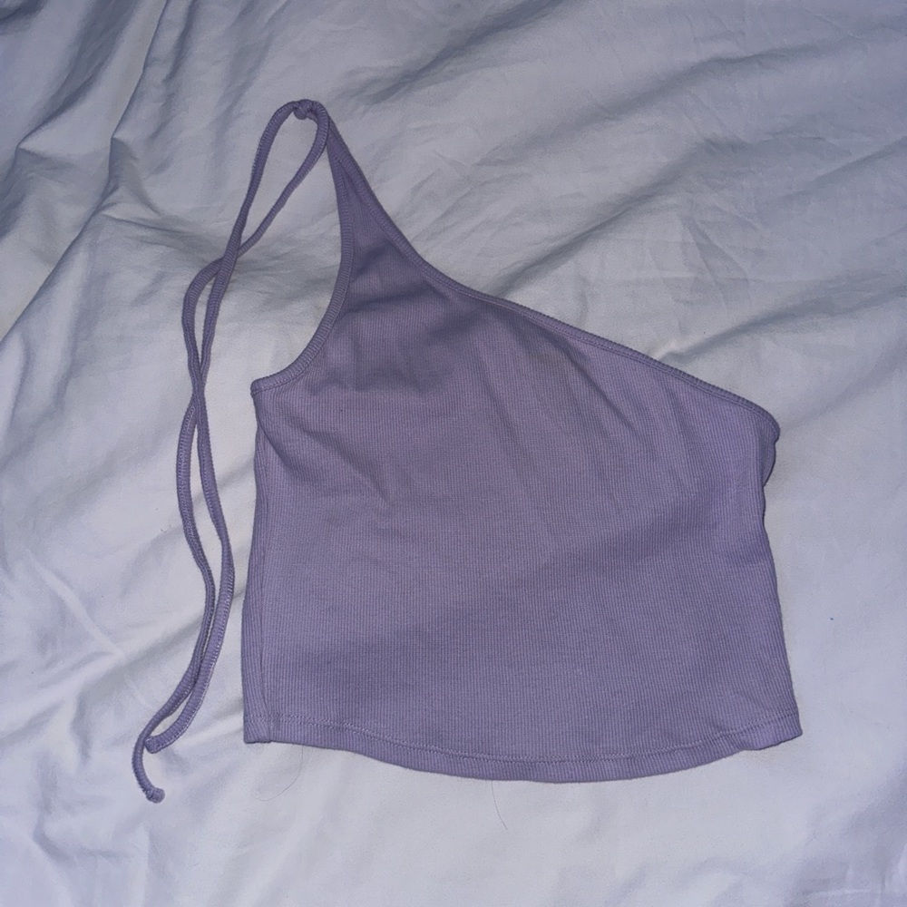 light purple one sided tank top